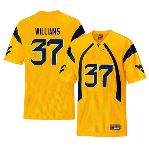 NCAA Men's Kevin Williams West Virginia Mountaineers Yellow #37 Nike Stitched Football College Retro Authentic Jersey BK23G78JJ